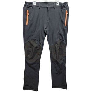 Mens Outdoor Hiking Pants Size 38x30 Gray Orange Zippers Fleece-Lined  Gash Hao